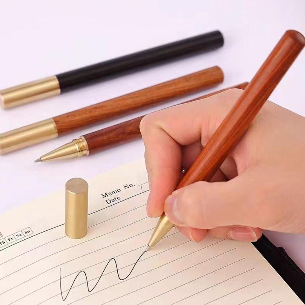 Quick-drying Gel Pen Wooden Signature Pen Luxury Neutral Pen  Business & School & Office