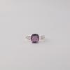 Amethyst Gemstone 925 Sterling Silver Jewelry, Cushion Cut Amethyst Ring For Women, Designer Zircon Ring For Women CZR-15-10