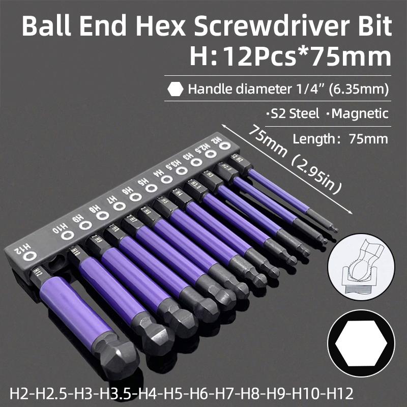 Sechskant-Inbusschlüssel-Schraubendreher-Bit-Set, magnetisch, Kreuzschlitz, Torx, Pflaume, manipulationssichere Bohrer, Schraubendreher, Handwerkzeuge