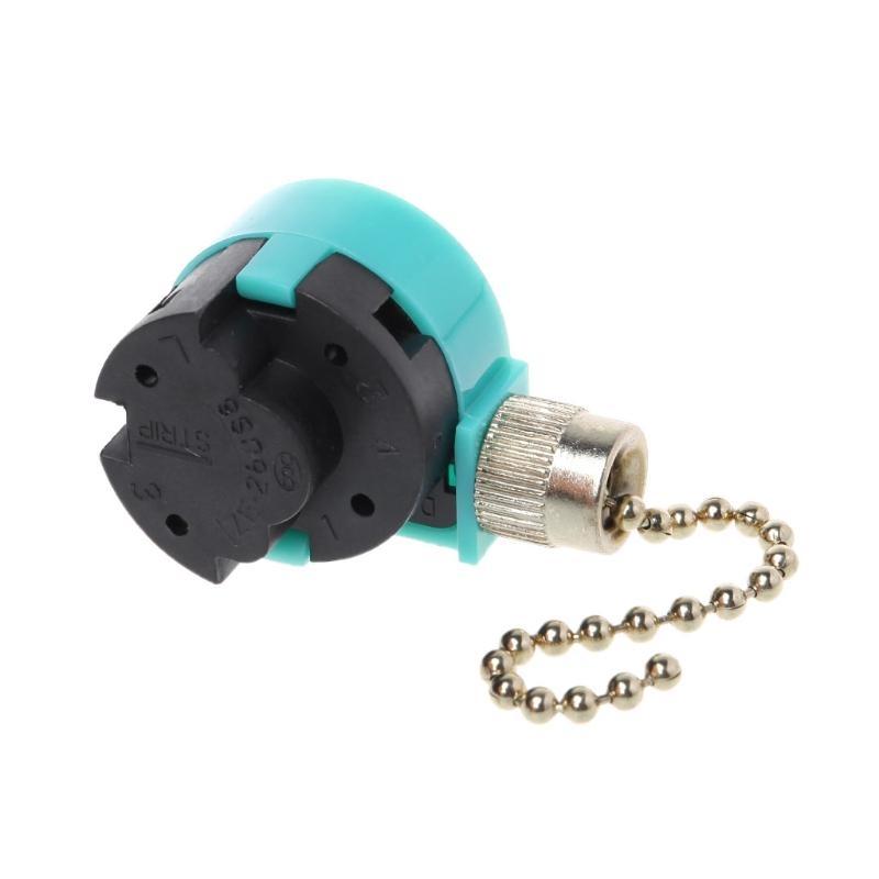 24TE 3A/250V 6A/125V Zipper Switch 3 Speed Pull Chain Control Nickel Fan Wall Switch
