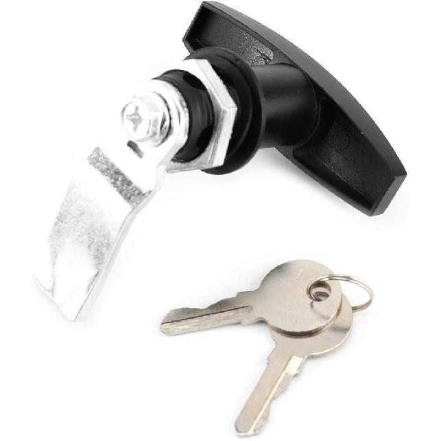 T Handle Door Lock, Trailer Locking Latch, RV Garage Door Lock, Suitable for Trailers and RV Tops, Etc(Black)
