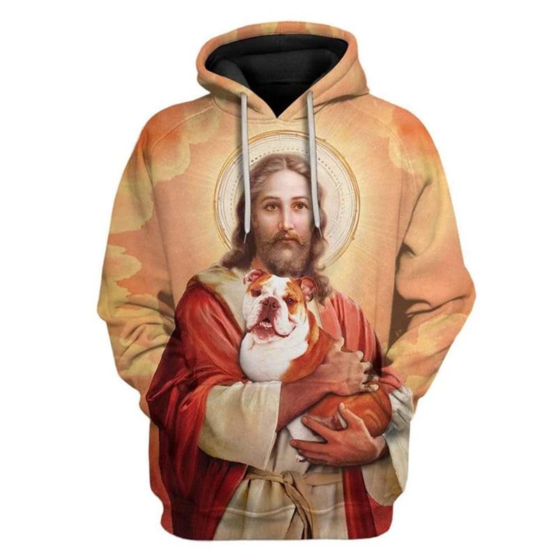 3D Printing Christian Jesus Hoodies For Men Children Fashion Streetwear Hooded Sweatshirts Winter Harajuku Hooded Hoody Clothes