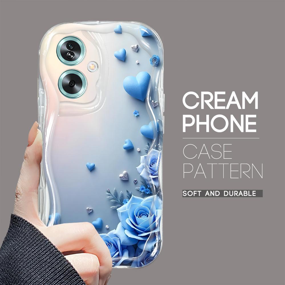 

Милый мультяшный узор, кремовая текстура, мягкий силиконовый чехол с волнистыми краями, чехол для телефона для OPPO Reno Realme OPPO Reno8 Lite прозрачный