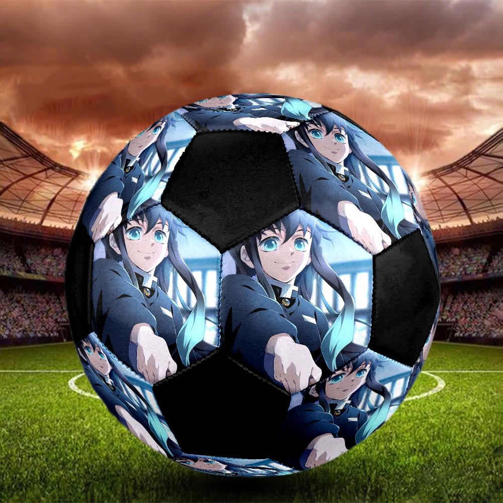 Soccer Ball Colorful Machine Stitched PVC Size 5 Team Training Competition Ready Durable High-Bounce Cool Sports Gift