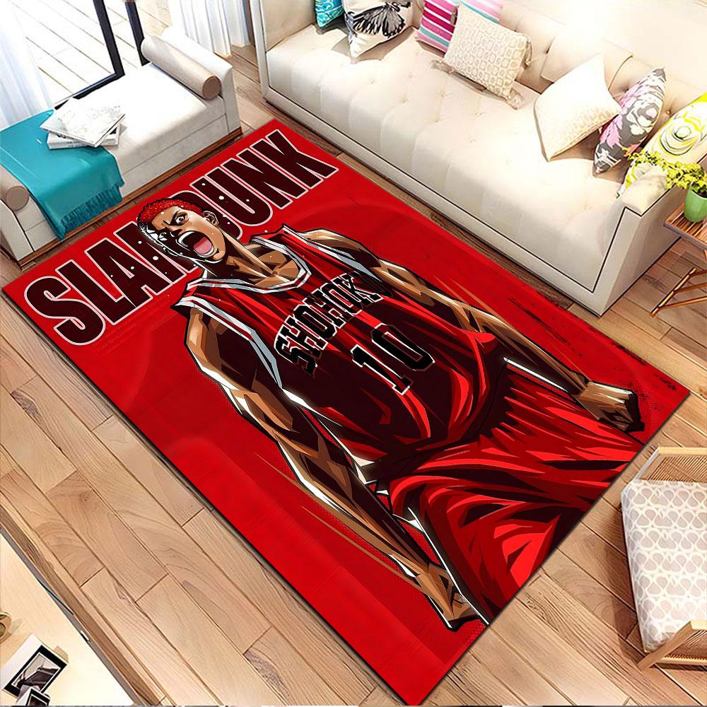 Basketball Anime Hero Design Patterned carpet, non slip mat suitable for living room and bedroom sofas