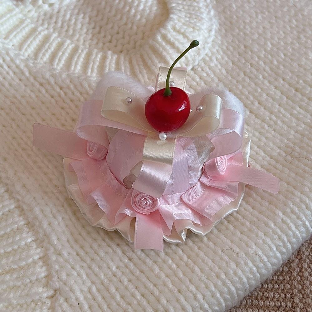 Bow Decor Mini Hat Lace Trim Lolita Headdress Elegant Bow Hairpin For Women