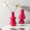 1pc Bohemian Style Pink Glass Vase, Minimalist Vintage Design for Hydroponic Fresh Flowers, Irregular Shape, Ideal for Home