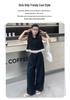 Girls' Stylish Summer Streetwear: Ruffle Polo Top & Wide-Leg Pants Set