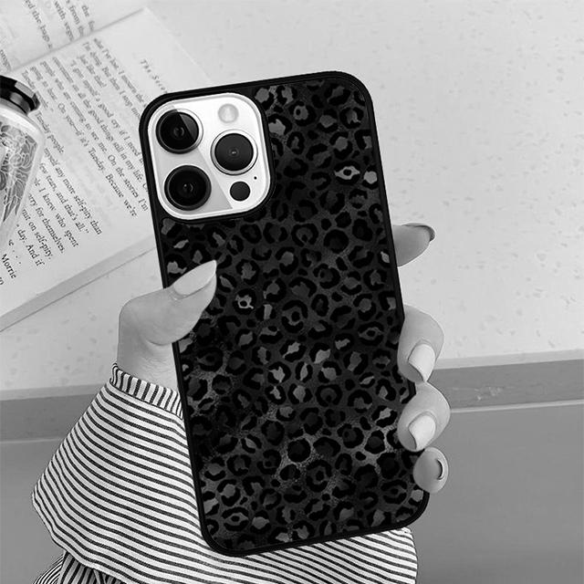 Black and White Leopard Texture Phone Case For iPhone 17 Air 16 15 14 plus 12 13 Pro max Shell Cover coque