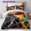 Cartoon Pattern Bedding Quilt Set Quilt Cover Pillowcase Home Decoration Birthday Gift (1 * Duvet Cover + 2 * Pillowcase, Without Core)
