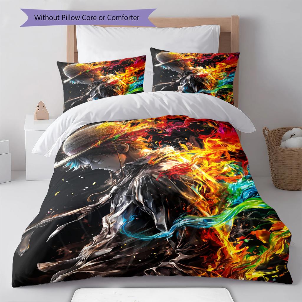 Cartoon Pattern Bedding Quilt Set Quilt Cover Pillowcase Home Decoration Birthday Gift (1 * Duvet Cover + 2 * Pillowcase, Without Core)