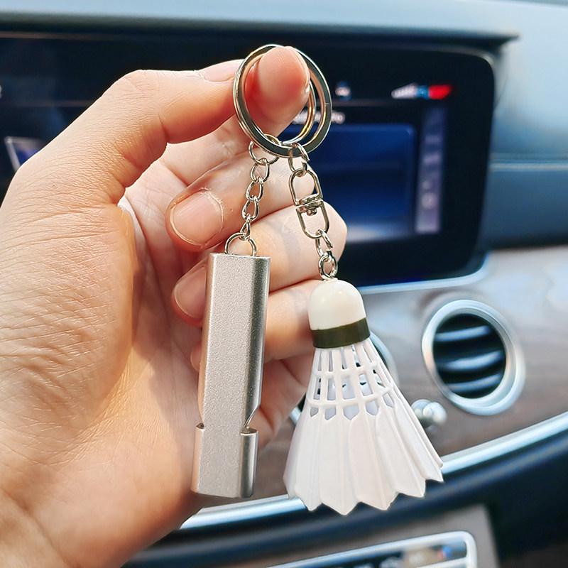 Creative Badminton Whistle Keychain: Small Sports Gift & Student Ornament
