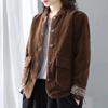 Coats for Women Winter Cotton Jacket Inner Lining Thickened Velvet Solid Color Loose Casual Coat Top