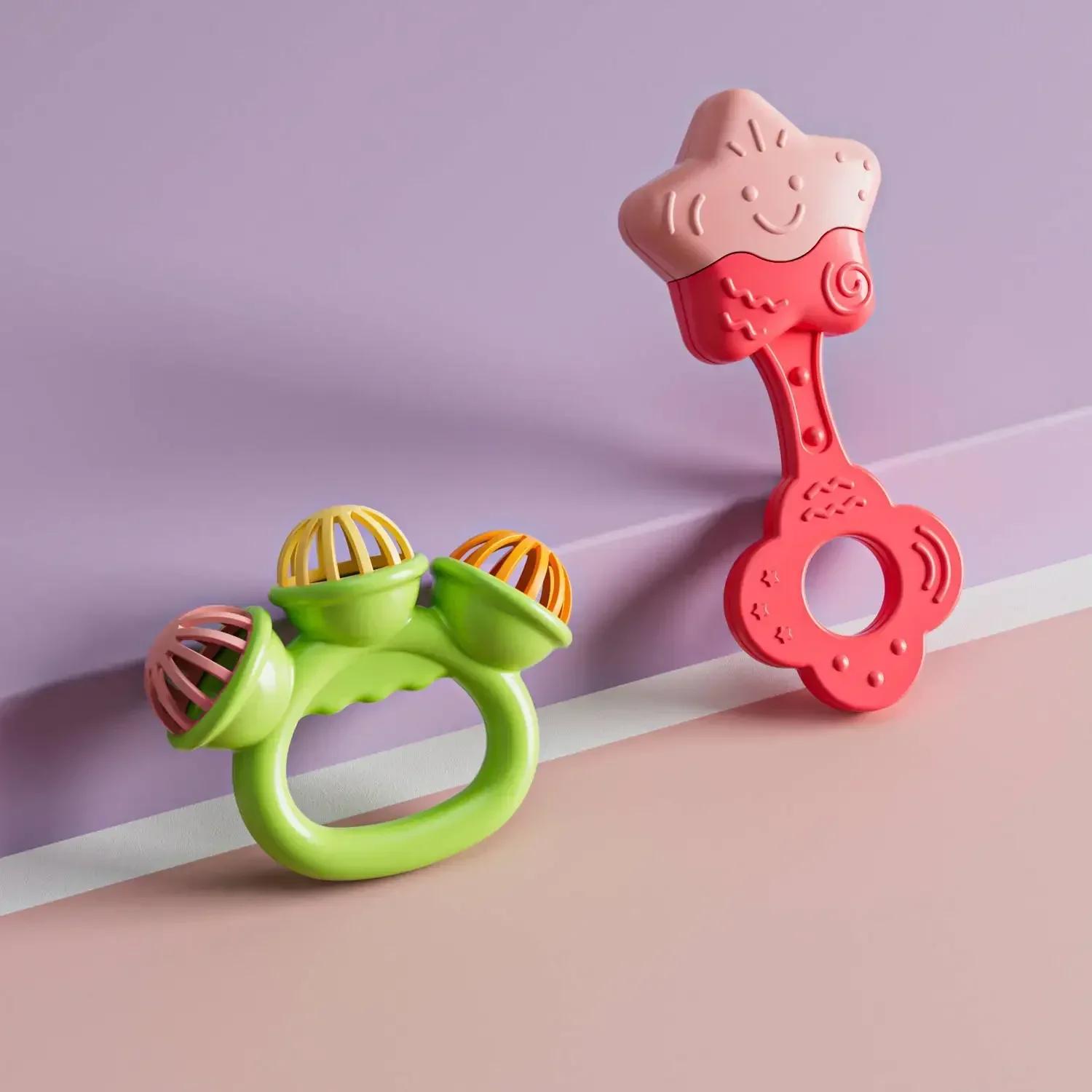 

Дитяча брязкальце 0-12 місяців Новонароджений М який Дзвіночок Прорізувачі Ручний Шейкер Мобіль на Ліжечко Кільце Розвиваюча Іграшка Для Дітей Набір Подарунки