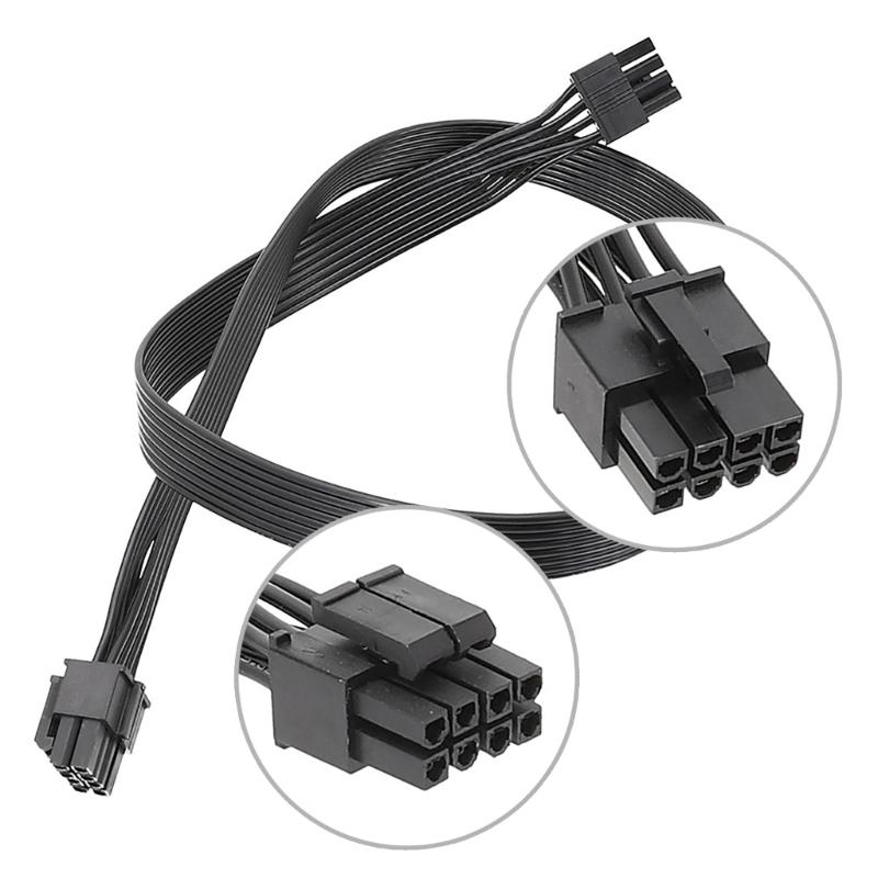 Main Board CPU 8pin Male To Cpu (4+4Pin) Male Power Cable for Modulars Power Cord Black Flat Wire