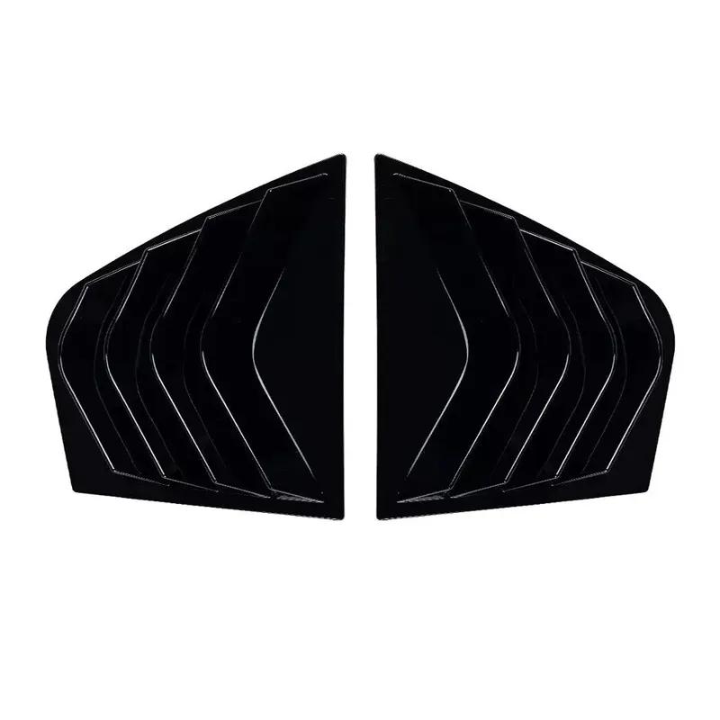 For Kia Stinger 2018- Car Rear Louver Window Side Shutter Cover Trim Sticker Vent Scoop ABS Carbon Fiber Black Accessories