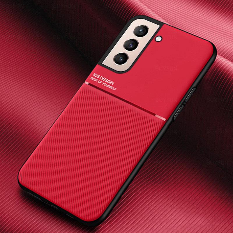 Leather Texture Phone Covers for Samsung Galaxy iPhone Huawei Honor OPPO VIVO Xiaomi Redmi Case Car Magnetic Holder Silicone Shockproof Coque