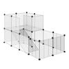 Enclosure for Small Animals DIY Design Modular Cage for Guinea Pigs Rabbits Chinchillas Small Pets 27 Panels Black
