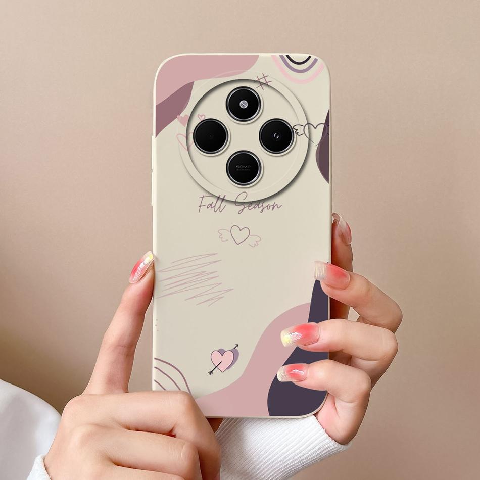 For Xiaomi POCO C75 Case Love Heart Butterfly Back Cover For POCO C 75 4G Phone Housing Soft High Quality Liquid Silicone Fundas
