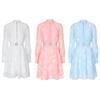 2026 Spring/Summer New Arrival Long Lantern Sleeve Short Dress for Women Vintage 3D Floral Jacquard Single-breasted Slim A-line Mini Dress