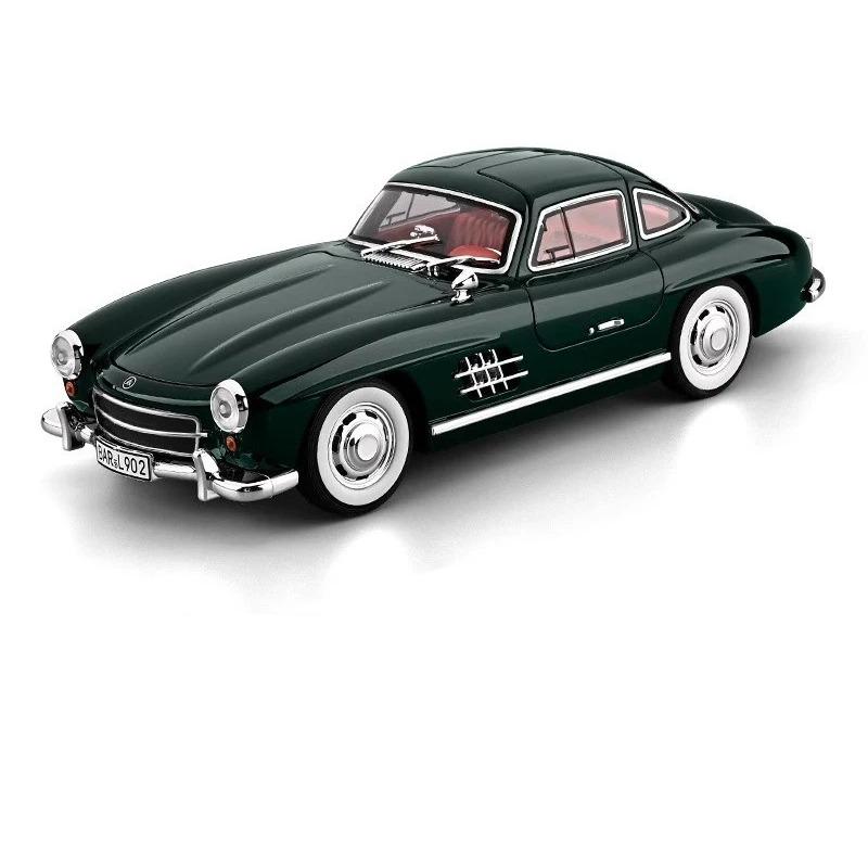 

1/18 Benz 300SL Сплав Классическая Спортивная Машина Модель Литые Металлические Ретро Старые Транспортные Средства Модель Автомобиля Высокая Симуляция Звук Свет Детские Игрушки Подарок зелёный