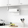 Paper Towel Holder Under Cabinet - Stainless Steel Paper Towel Holder Wall Mount, Self-Adhesive or Drilling, Silver Towel Rack for Kitchen