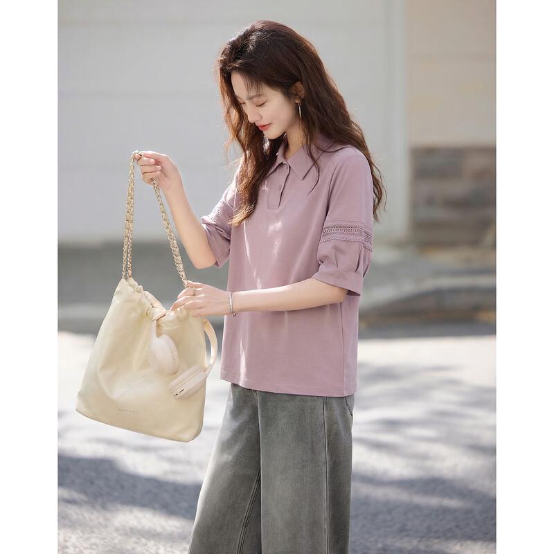 Women s Summer Commuter Lace-Trim T-shirt S