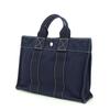 Used HERMES Handbag Tote PM Deauville canvas Navy Navy casual