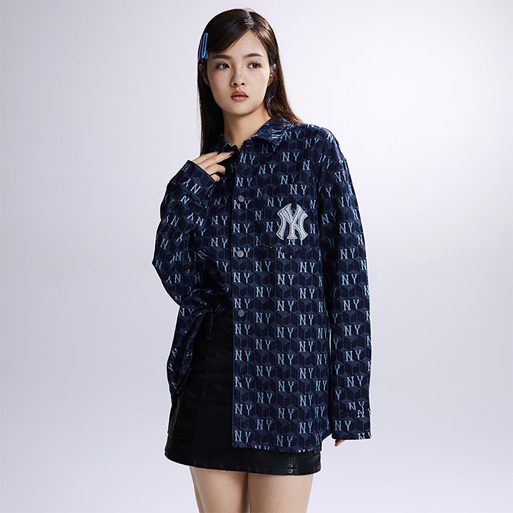 New MLB New York Yankees Denim Jacket Unisex Dark Marine Blue 3ADRM0734-50NYD