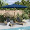 350 Cm Blue Sun Umbrella with Wooden Pole