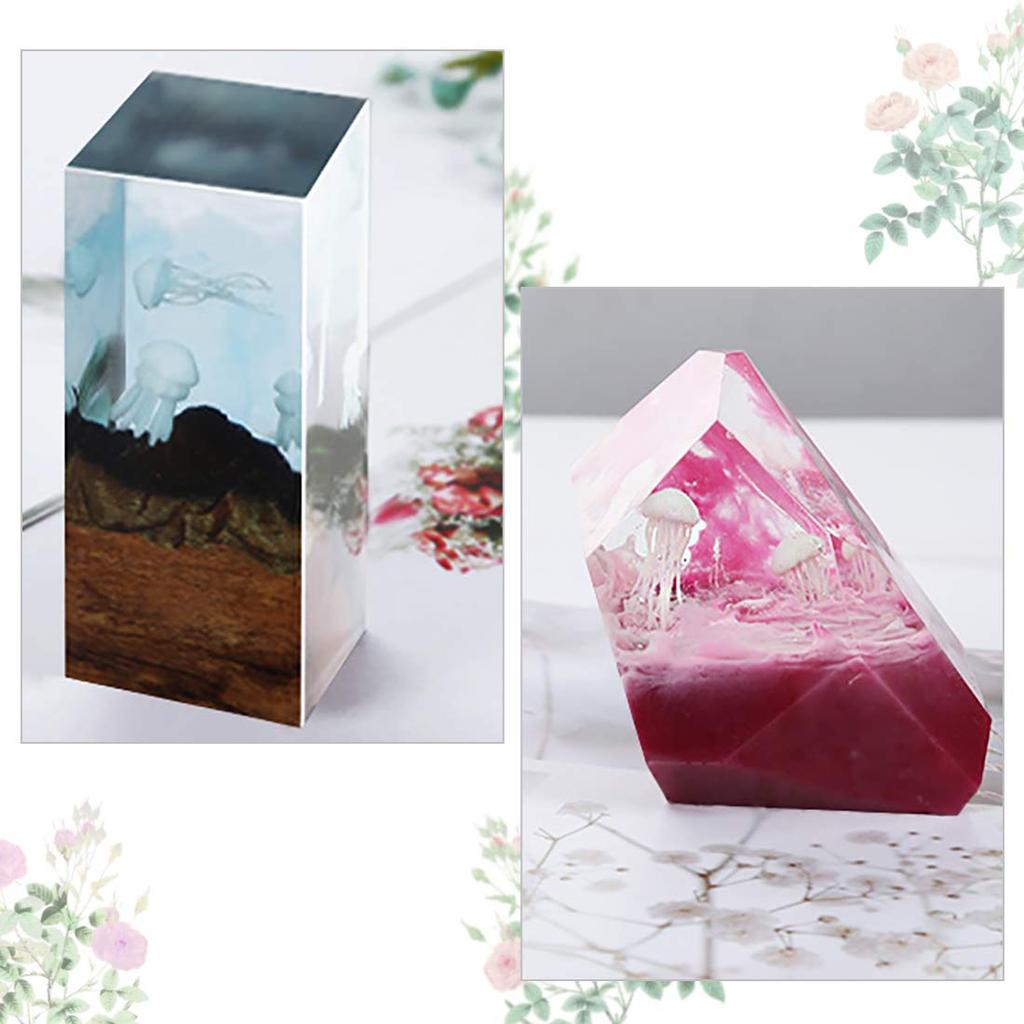 FineInno 3D Marine Life Jellyfish Silicone Mold Materials for Resin UV Resin DIY Decorating Encapsulation, Molds, Materials, Tiny, 5-Pack (Jellyfish)