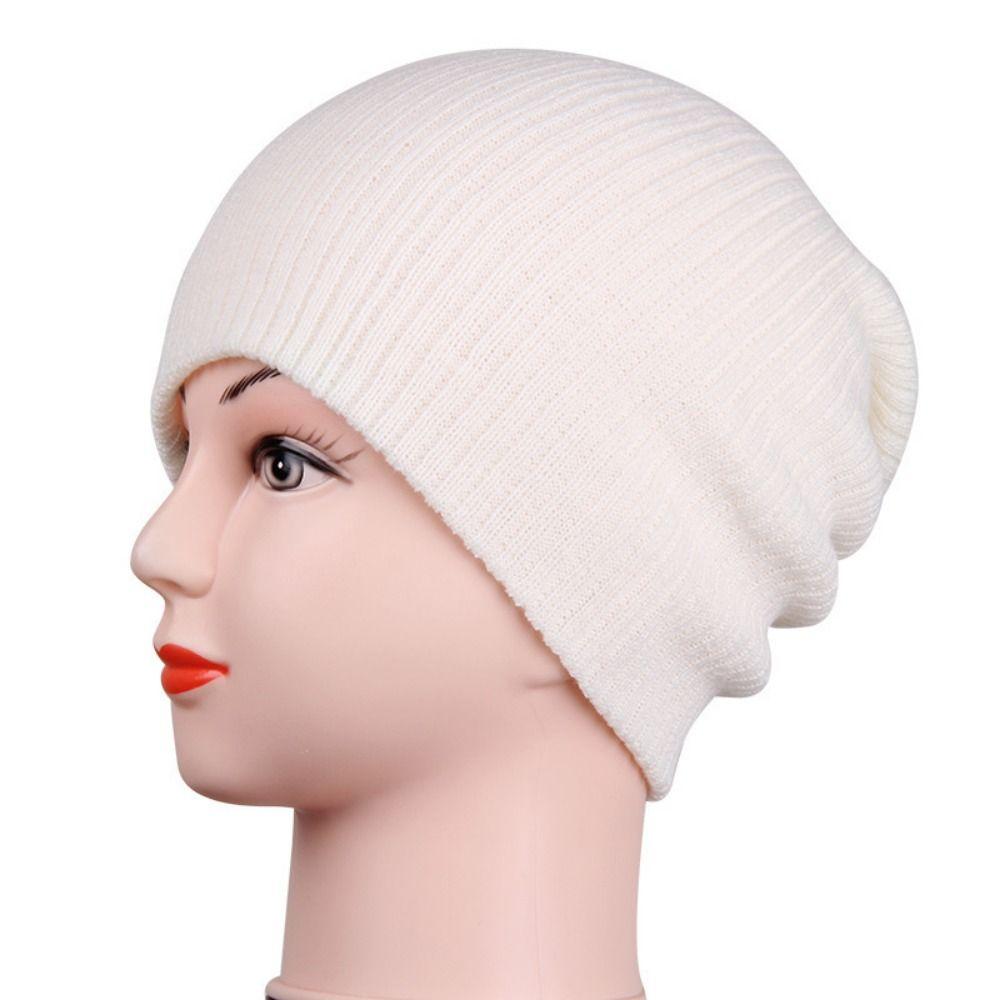 Ensfargede Søte Vinterluer 28*18cm Strikket Lue Ny Kvinne Menn Beanies