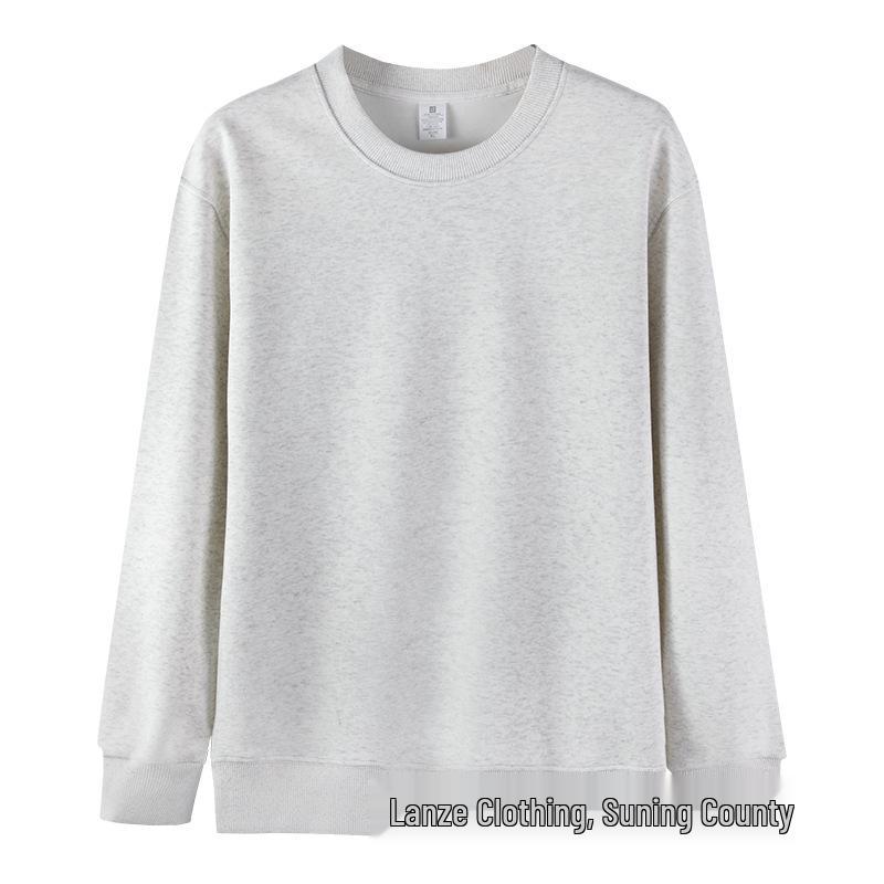 Hua Cotton Round Neck Unisex Hoodie - Autumn/Winter Classic Solid Color