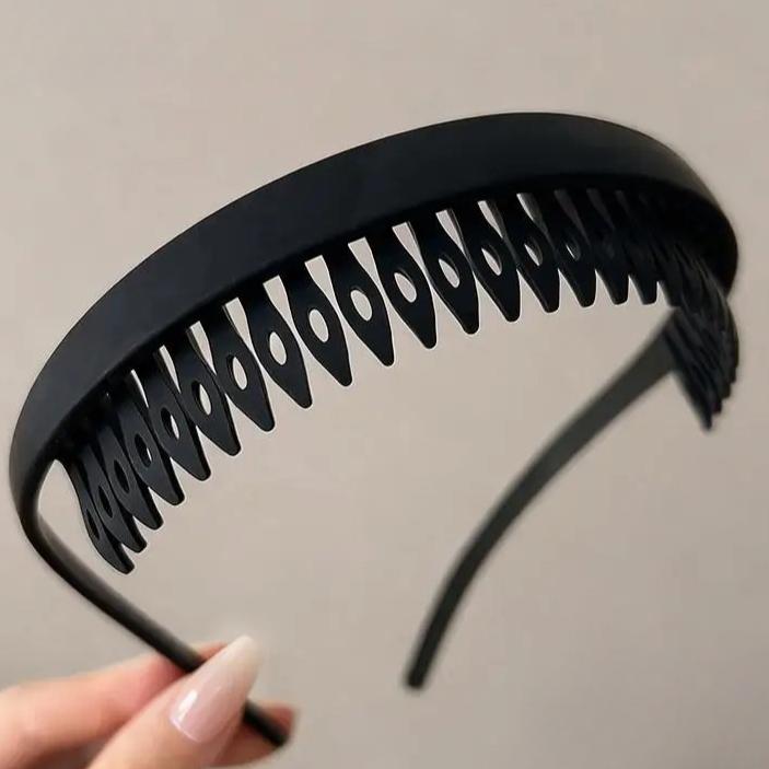 Matte Toothed Headband for Women 2026 New High-end Facial Headband for Daily Wear Hair Clip High Cranial Top Headband чёрный