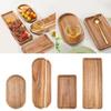 Multipurpose Wood Display Tray Oval / Square Shape Portable Table Storage Plate Adds Warmth To Home Settings