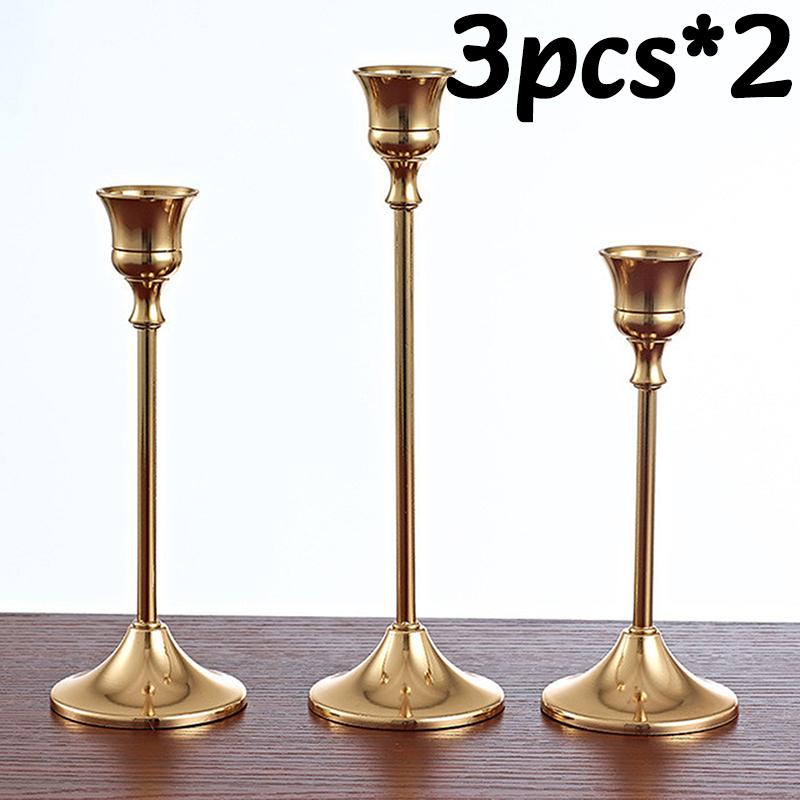 Metal Candle Holders Kit Set of 3 Wedding Table Decorative Candlestick Stand For Party Dinning Home Creative Decor Candlestick