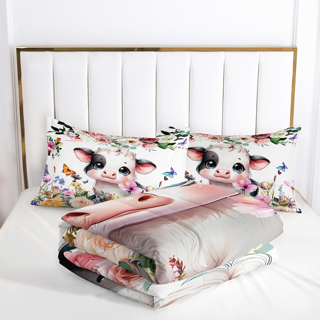 Harvest Season Bedding Set 3D Printed Anime Cattle Duvet Cover Set Single Twin Double Size Bedroom Decor Duvet Cover Set Home