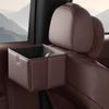 Leather Foldable Car Trash Bin Hanging Car Backseat Storage Box Vehicle Trash Can  Car Supplies