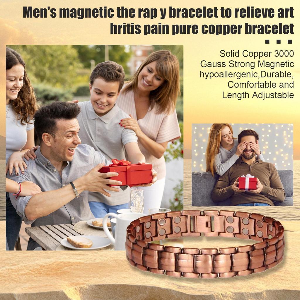 Magnetic Bracelets for Men Pure Copper Magnetic Bracelet Jewelry Jewelry Accessories for Running Sports Gym Fathers Outdoor