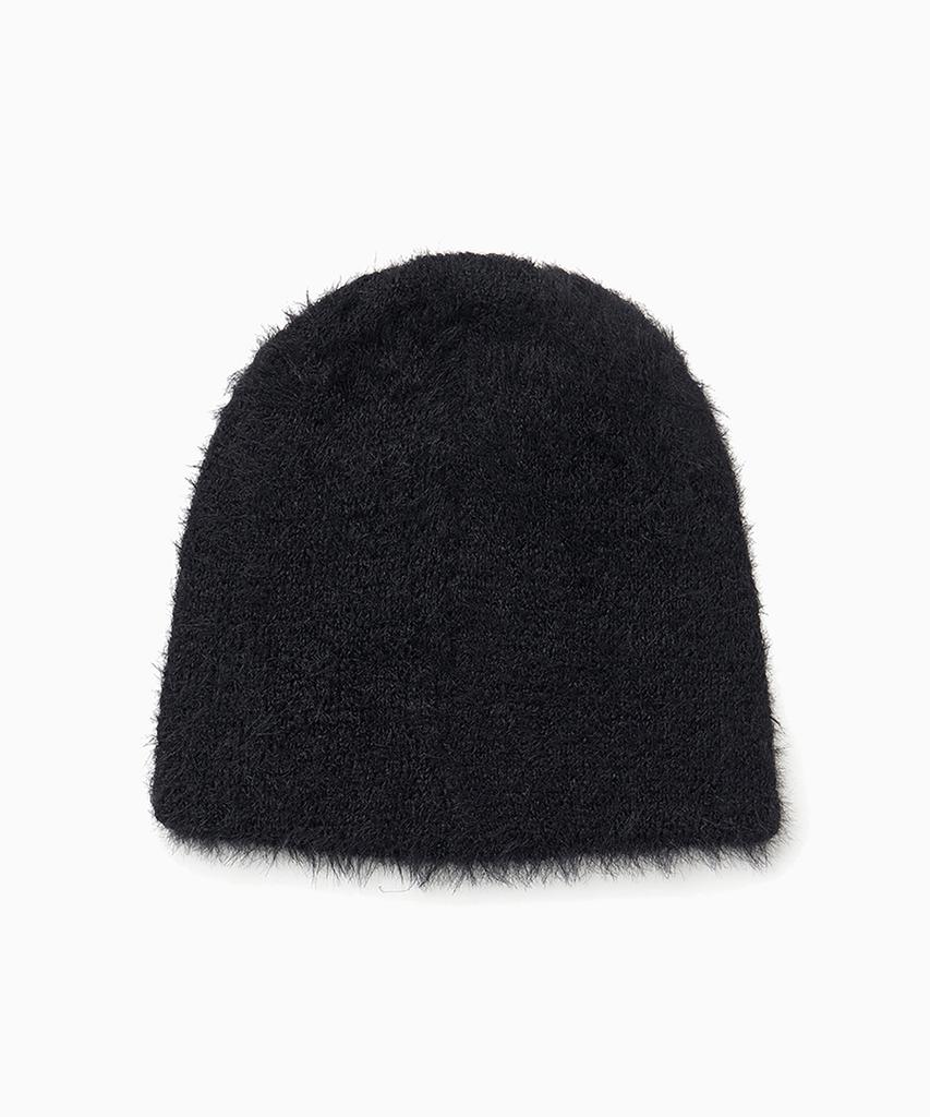 FREEMARIO Symbol Slice Fur Knit Beanie [Black]