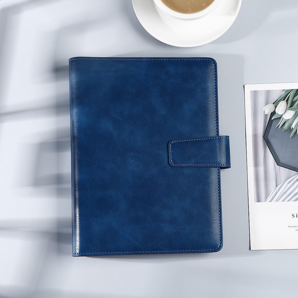 A5 Leather Hardcover Notebook - Thick, Detachable, Simple Business Office Diary