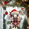2D Acrylic Christmas Horse Car Rearview Mirror Pendant Christmas Tree Ornament Party New Year Hanging Home Decor