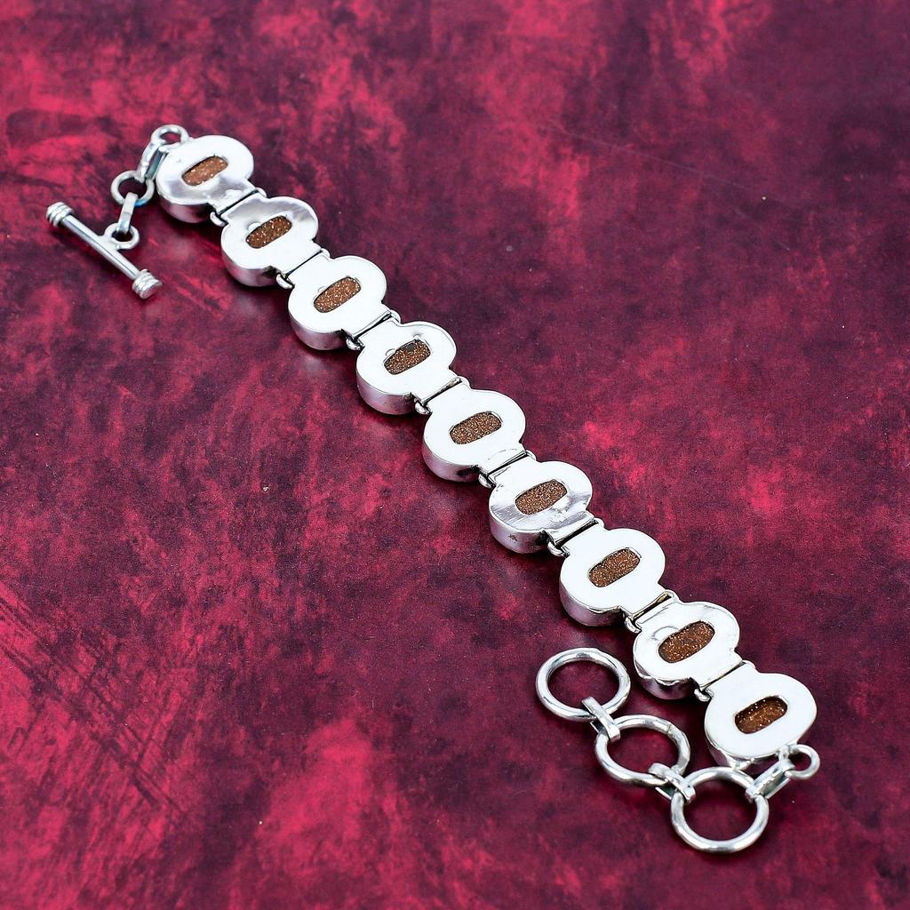 Sunstone 925 Sterling Silver Bracelet, Top Quality Gemstone Bracelet, Adjustable Chain Bracelet Handmade Jewelry, Anniversary Gift