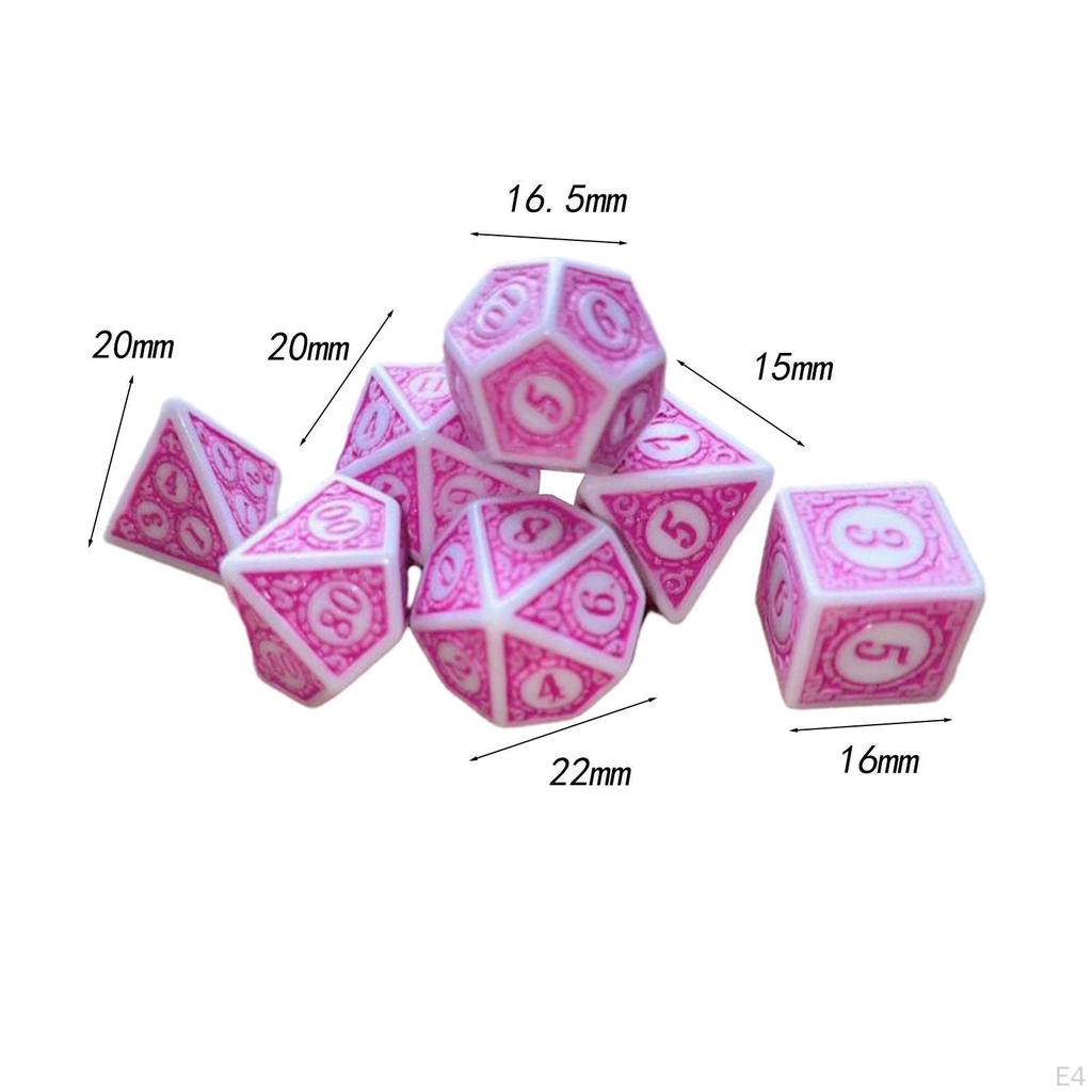 7 Pieces Game Dices Set, Dice Entertainment Toys Math Counting Teaching Aids Polyhedral