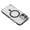 For iPhone 16 Magnetic Case TPU Acrylic Clear Phone Back Cover with Lens Protector Kickstand