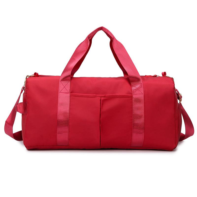 Tragbare, einfarbige Reisetasche mit Schuhfach, Trocken-/Nasstrennung, Messenger-Schultergurt, leicht für Schwimmen und Fitness