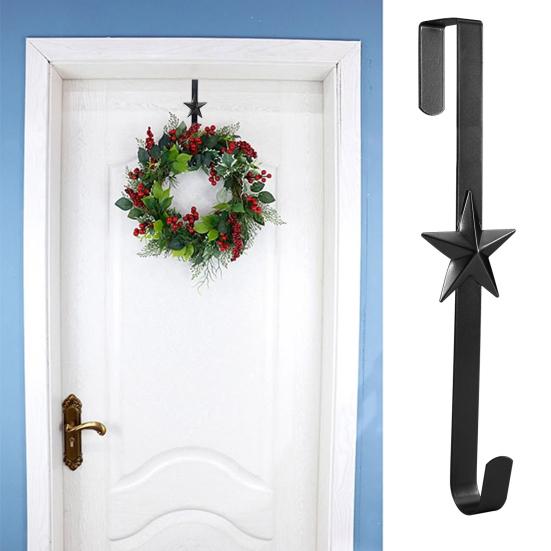 Christmas Wreath Hook Star Snowflake Christmas Tree Elements Metal Door Hanger Over The Door Hooks Hanger