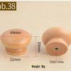 Solid Paulownia Wood Round Drawer & Cabinet Handle