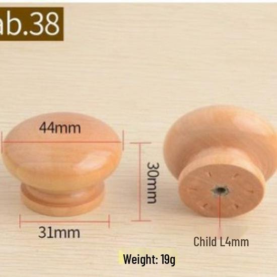 Solid Paulownia Wood Round Drawer & Cabinet Handle