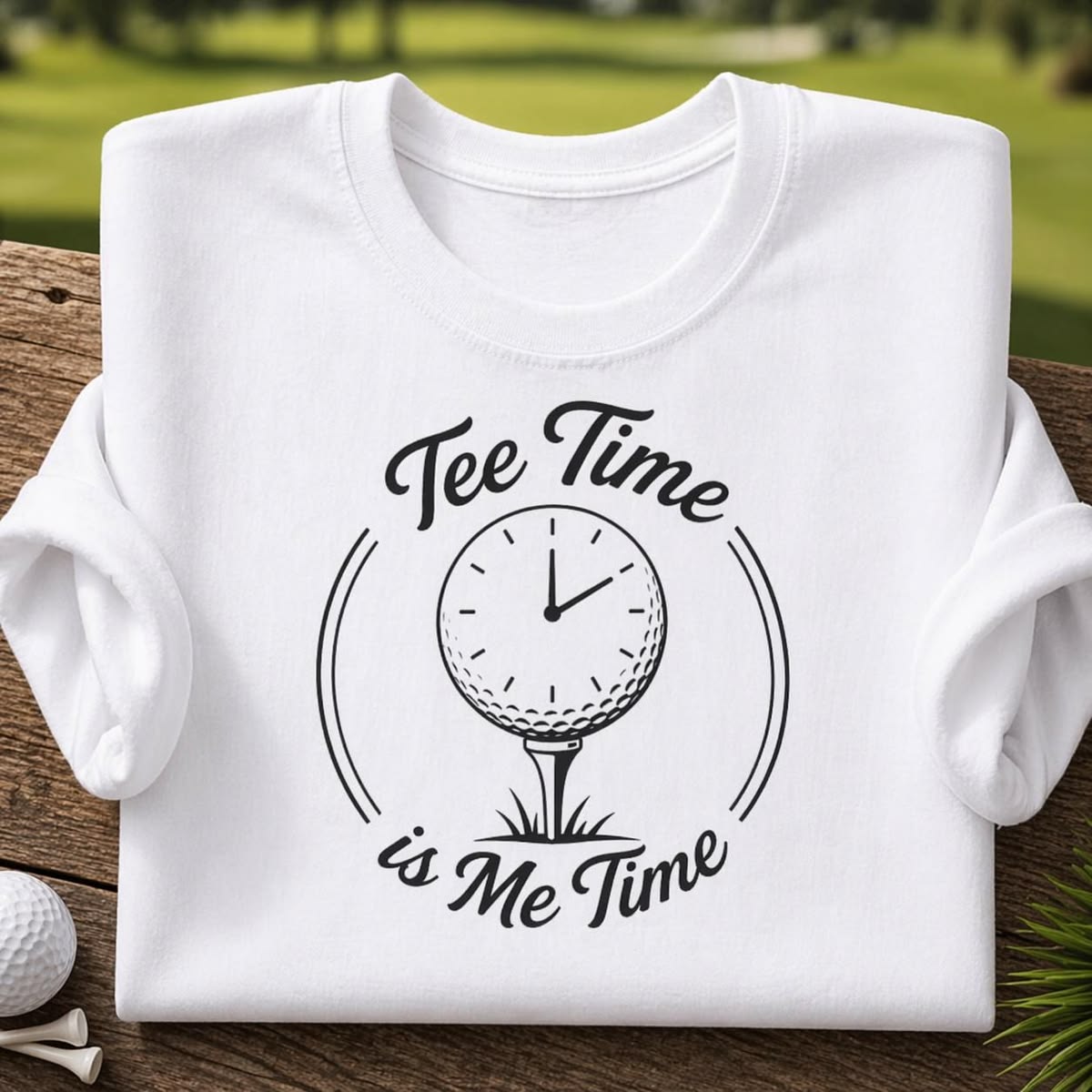 Tee Time Is Me Time T-shirt Golf Ball Clock Graphic Wilf Golf Tee Girlfrien Golf Love Shirt Golf Party Time Tees S белый